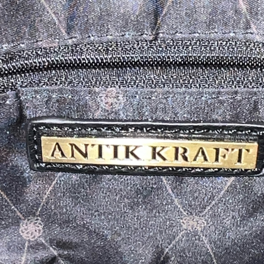 Antik Kraft Black Vegan Leather Beaded Crossbody Bag - Picture 7 of 9
